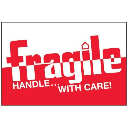 Bsc Preferred 3 x 5'' - ''Fragile - Handle With Care'' Labels, Style 2, 500PK BUY00024016